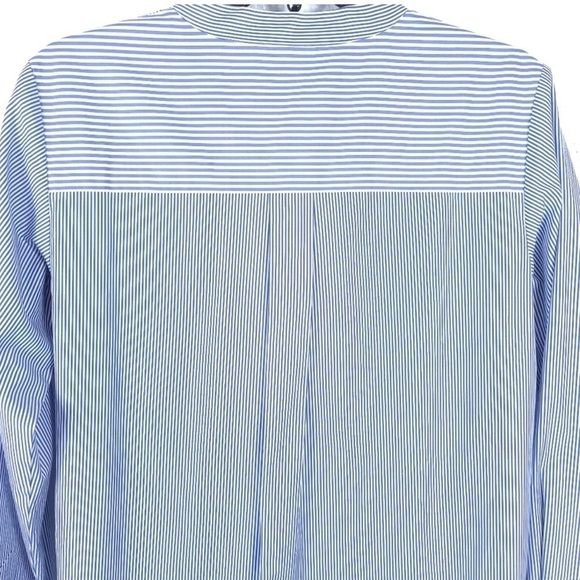 Theory Jodalee Taff Striped Poplin Shirt Dress Blue White Size 2 - Picture 8 of 12